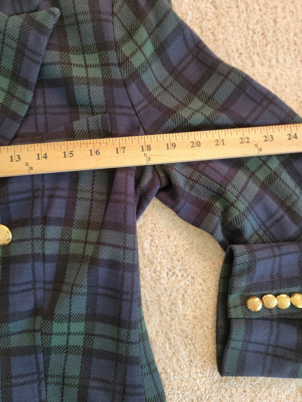 Lauren Ralph Lauren Tartan Plaid Blazer Size 12 NWT Gold buttons - Picture 3 of 10